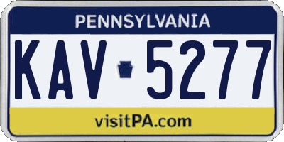 PA license plate KAV5277