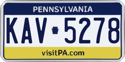 PA license plate KAV5278