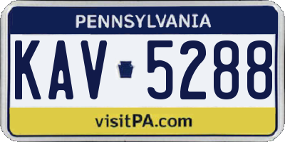 PA license plate KAV5288
