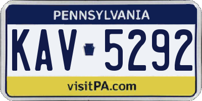 PA license plate KAV5292