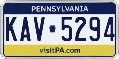 PA license plate KAV5294