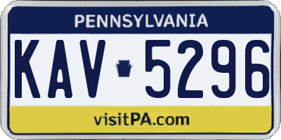 PA license plate KAV5296