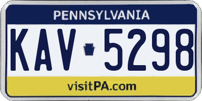 PA license plate KAV5298