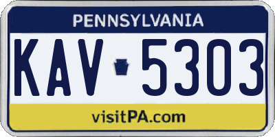 PA license plate KAV5303