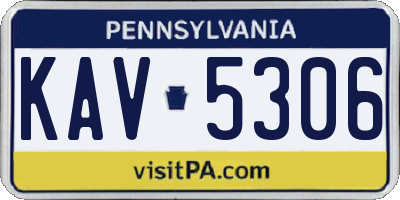 PA license plate KAV5306
