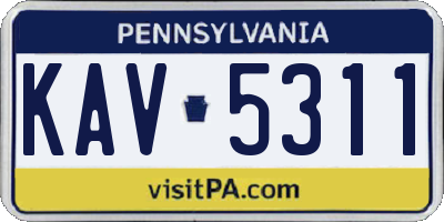 PA license plate KAV5311