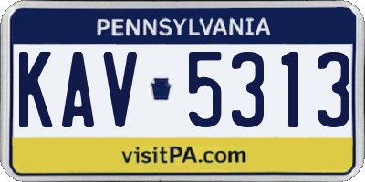 PA license plate KAV5313
