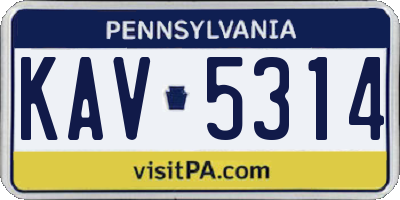 PA license plate KAV5314