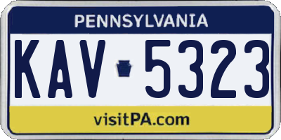 PA license plate KAV5323