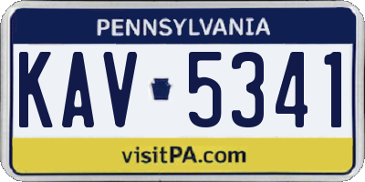 PA license plate KAV5341