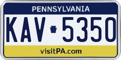 PA license plate KAV5350