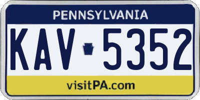 PA license plate KAV5352