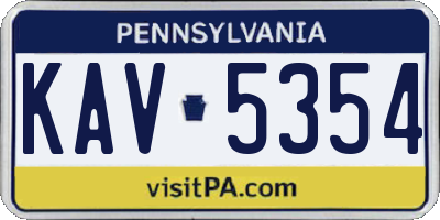 PA license plate KAV5354