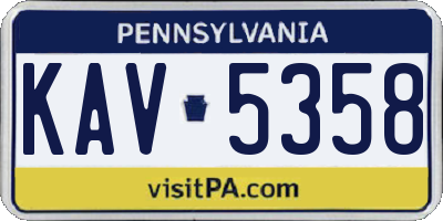 PA license plate KAV5358