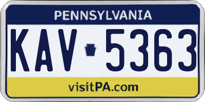 PA license plate KAV5363