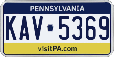 PA license plate KAV5369