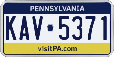 PA license plate KAV5371