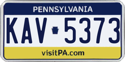 PA license plate KAV5373