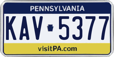 PA license plate KAV5377