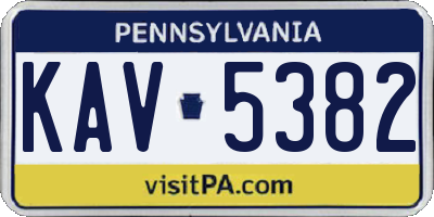 PA license plate KAV5382