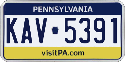 PA license plate KAV5391