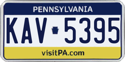 PA license plate KAV5395