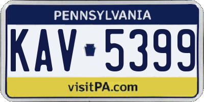 PA license plate KAV5399