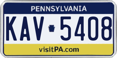 PA license plate KAV5408