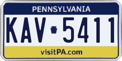 PA license plate KAV5411