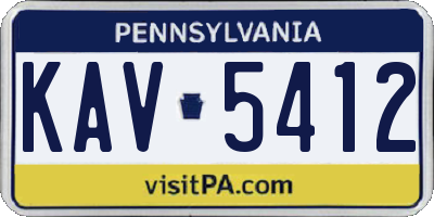 PA license plate KAV5412