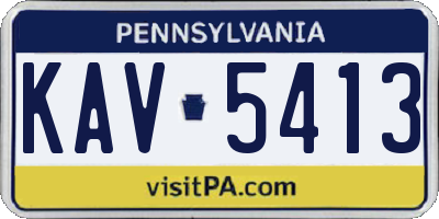 PA license plate KAV5413