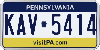 PA license plate KAV5414