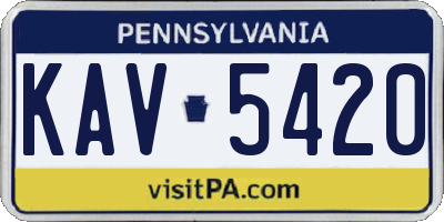 PA license plate KAV5420