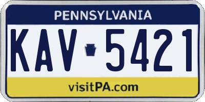PA license plate KAV5421