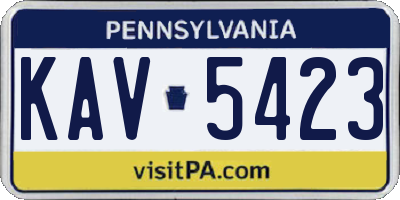 PA license plate KAV5423