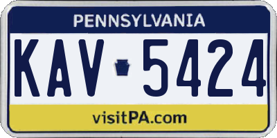 PA license plate KAV5424