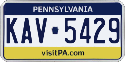 PA license plate KAV5429