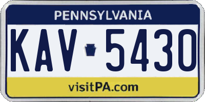 PA license plate KAV5430