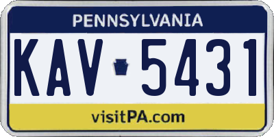 PA license plate KAV5431