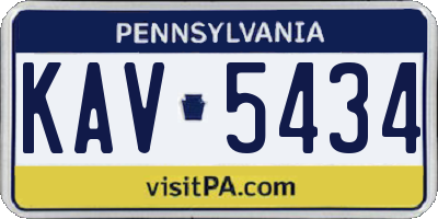 PA license plate KAV5434