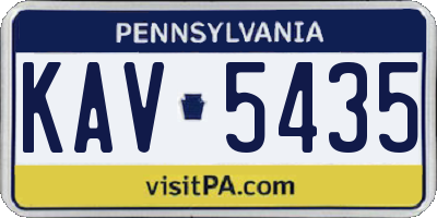 PA license plate KAV5435