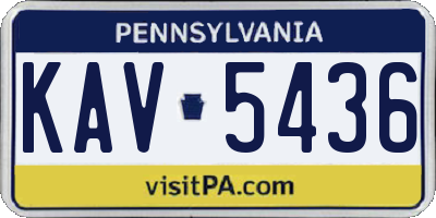 PA license plate KAV5436