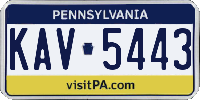 PA license plate KAV5443