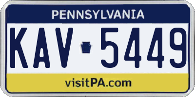 PA license plate KAV5449