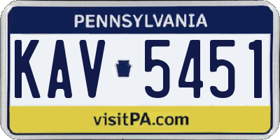 PA license plate KAV5451