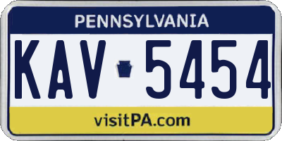 PA license plate KAV5454