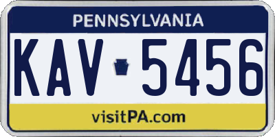 PA license plate KAV5456