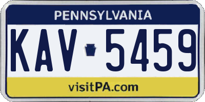 PA license plate KAV5459