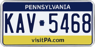 PA license plate KAV5468
