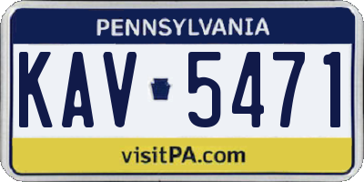 PA license plate KAV5471